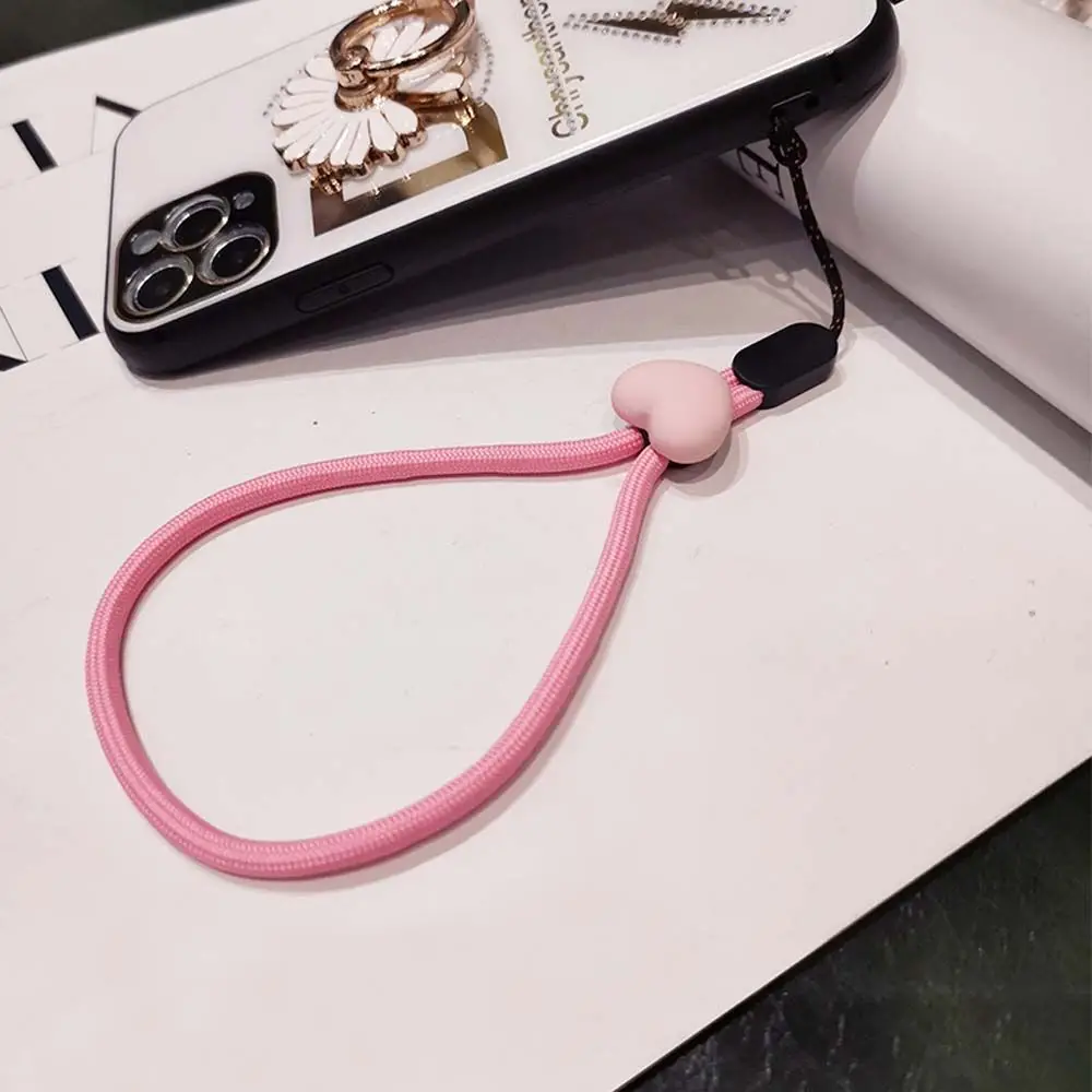 

Heart Decor Short Braid Phone Lanyard Wrist Strap for iphone huawei redmi xiaomi Samsung Camera GoPro String Holders