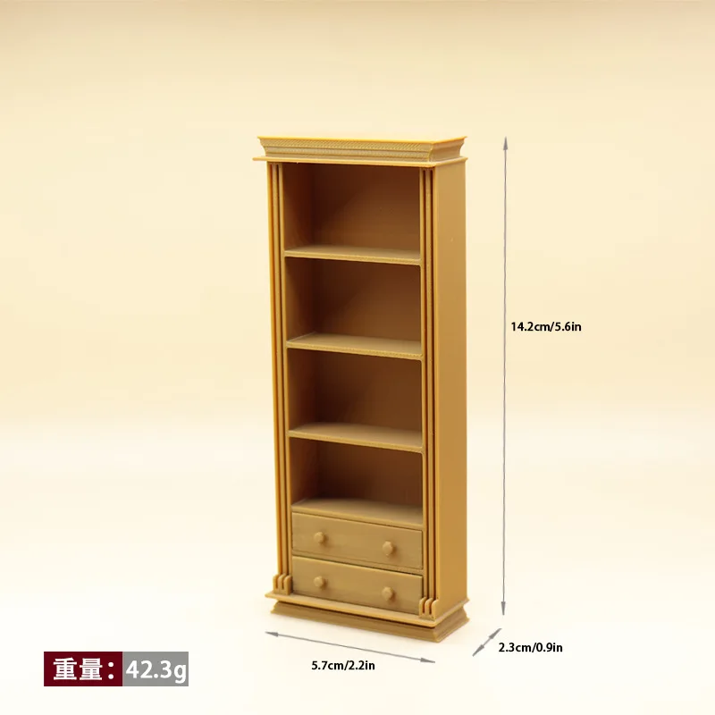 1:12 Dollhouse Mini Bookcase Narrow Bookcase Multi Layer Shelf Storage Cabinet Model Miniature Desktop Decor Decoration Crafts