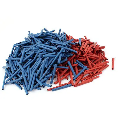 800Pcs 3mm 2:1 Heat Shrink Tube Sleeving Wrap Wire Kit Red Blue