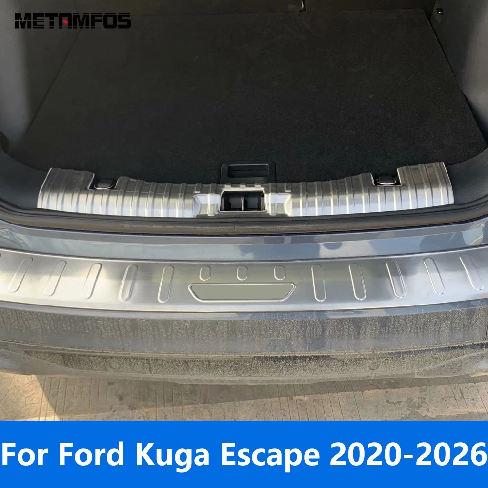 

For Ford Kuga Escape 2020-2025 2026 Inner+Outside Rear Trunk Door Sill Plate Bumper Protector Scuff Guard Sticker Accessories