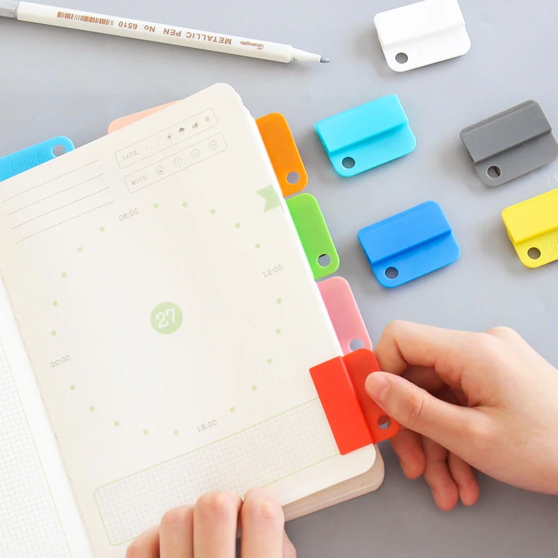 6pcs Writable Paper Clips Kawaii File Documents Paper Journal Planner Index Page Tickets Clamps Cute Notebook Bookmarks Office