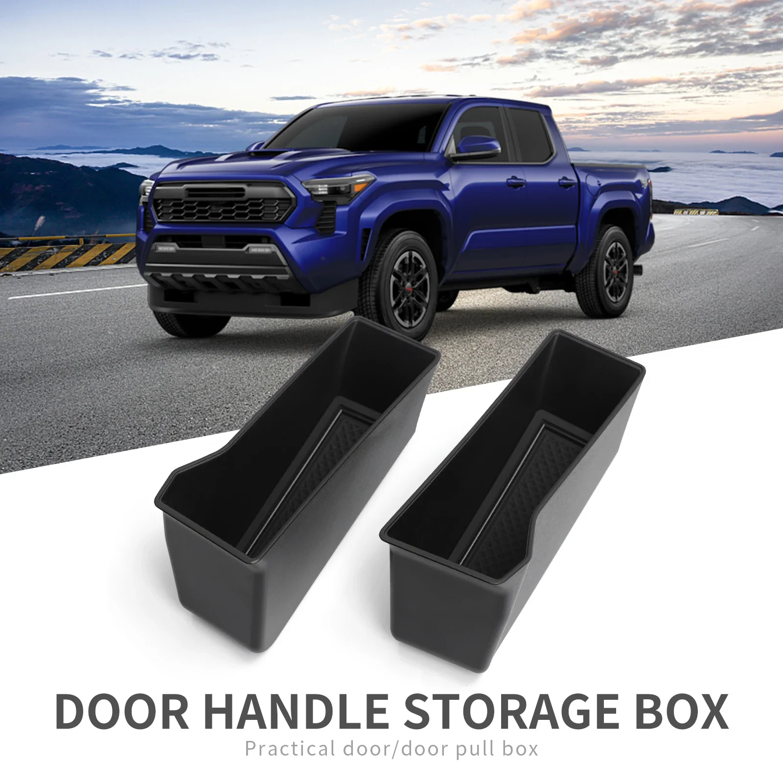 SMABEE for Toyota Tacoma 2024 2025 Door Handle Storage Box Accessories Car Side Door Holder Tray Organizer