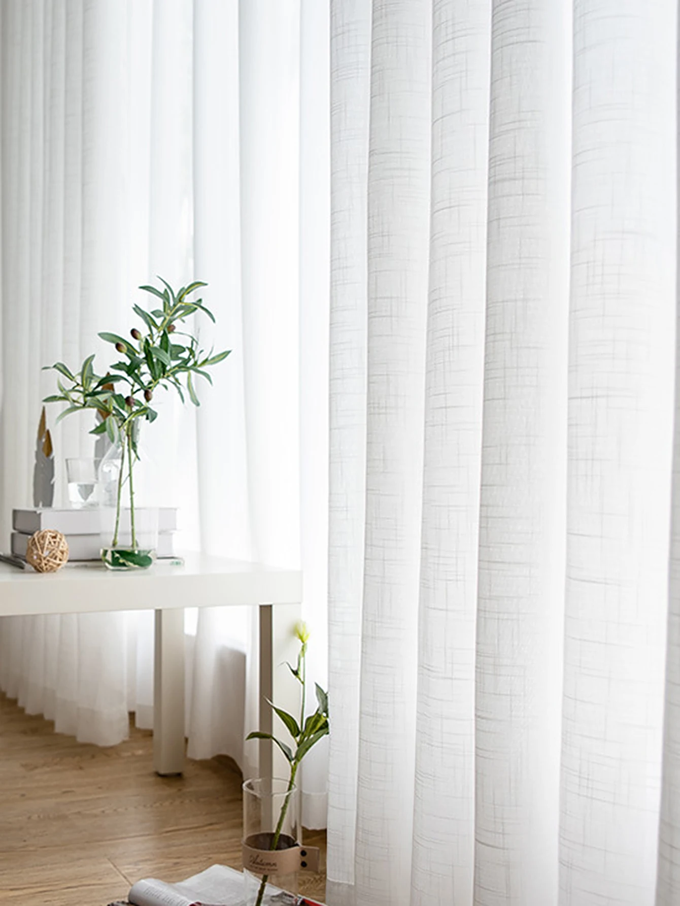 1pc Light-Transmitting Sheer Curtain with Cross Pattern for Living Room and Bedroom Decoration,Rod Pocket Gauze Curtain