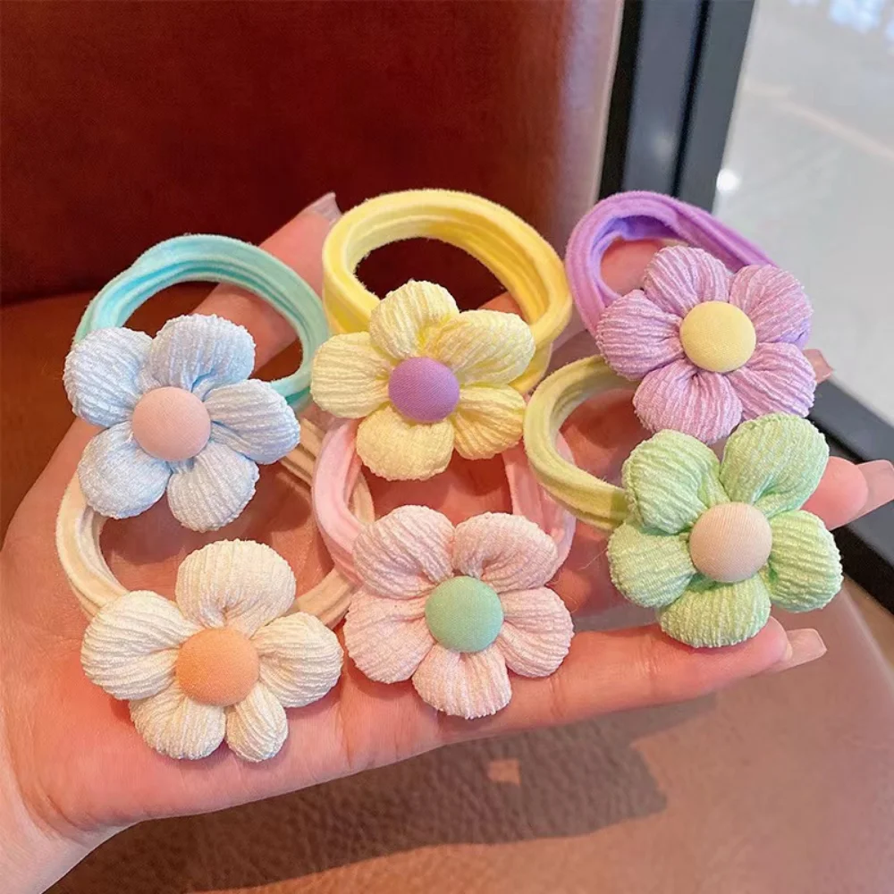 Children\'s Hair Accessories Flower Hair Ring Sweet and Cute Ponytail Hair Ring Little Girl Braided Towel Ring Hair Accessories