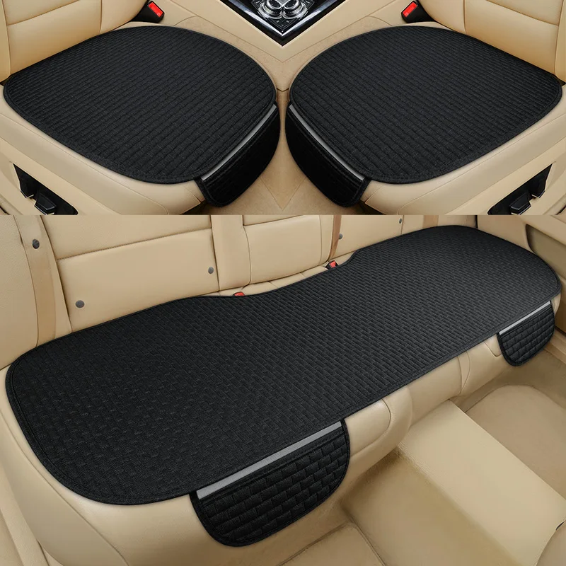 Car Seat Cover Front/ Rear/ Full Set Choose Car Seat Protector Cushion Linen Fabric Car Accessories Universal Size Anti-slip