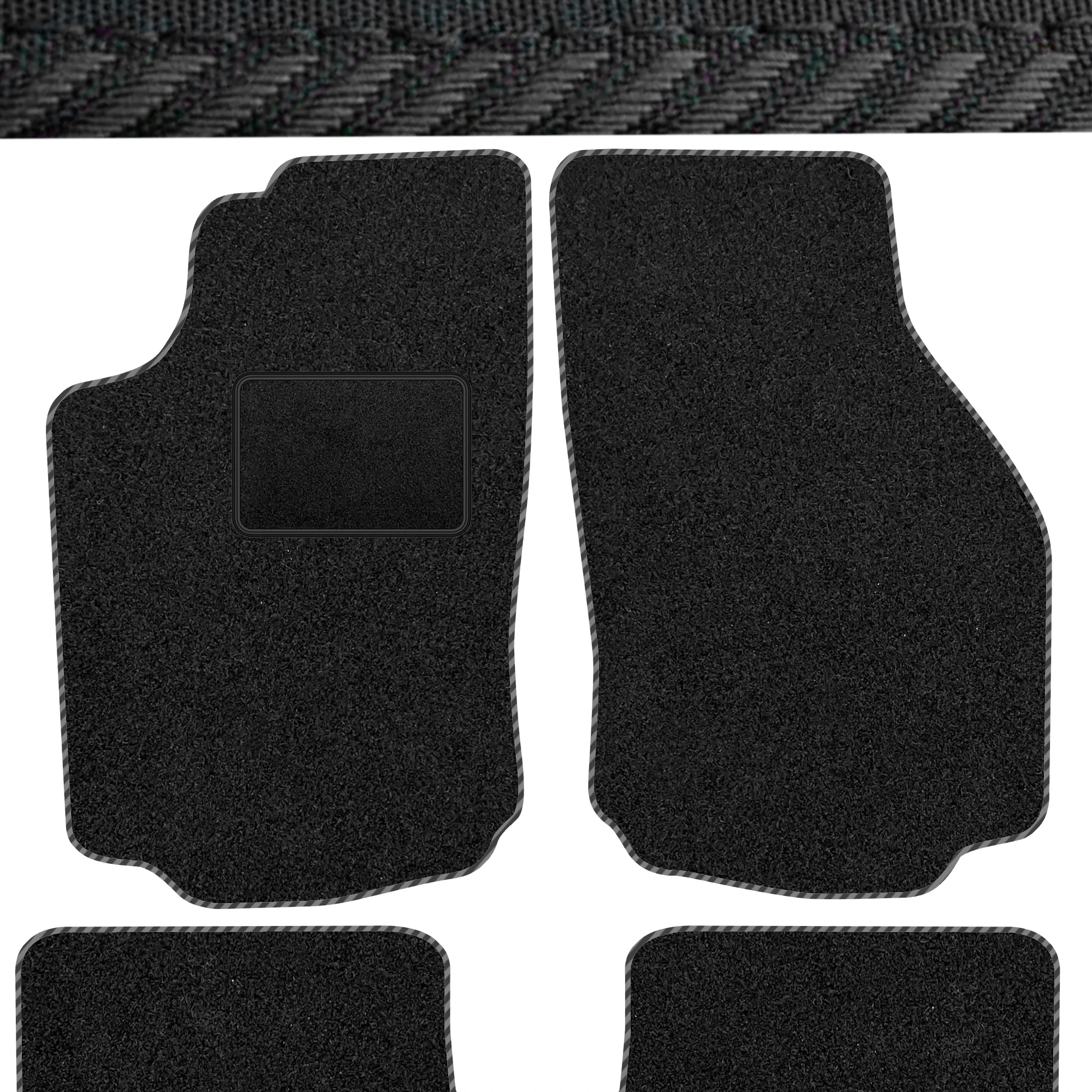 Image of Opel Corsa B 1993-2000 Veloursteppdecken-Set – Schwarz