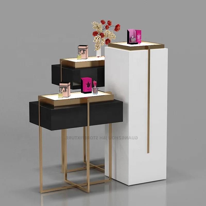 Customized. oem wooden cosmetic stands display makeup perfume display racks makeup cabinet showcase cosmetic display stand