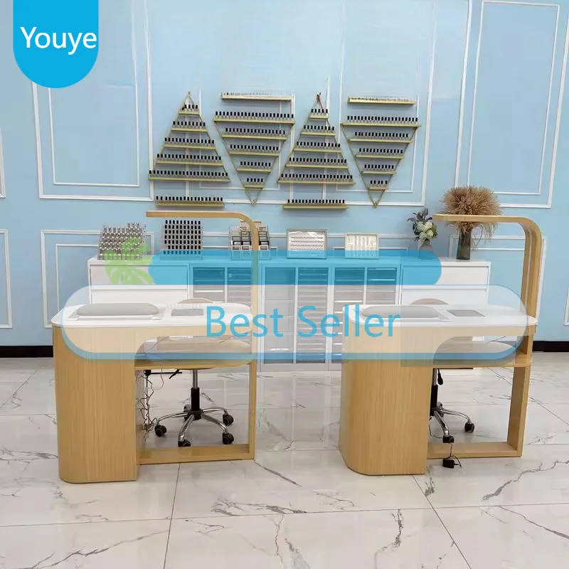 Hi Oficce Fancy Light Nail Table Dust Collector Luxury Workstation Art Nail Desk Salon Beauty Mesa Para Manicurista Furniture
