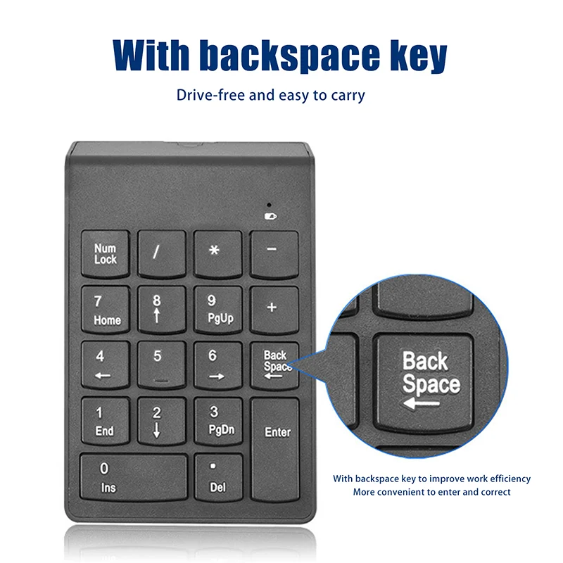 لوحة مفاتيح رقمية USB صغيرة لاسلكية رفيعة 2.4G لوحة مفاتيح رقمية 18 مفتاحًا لبنك المحاسبة