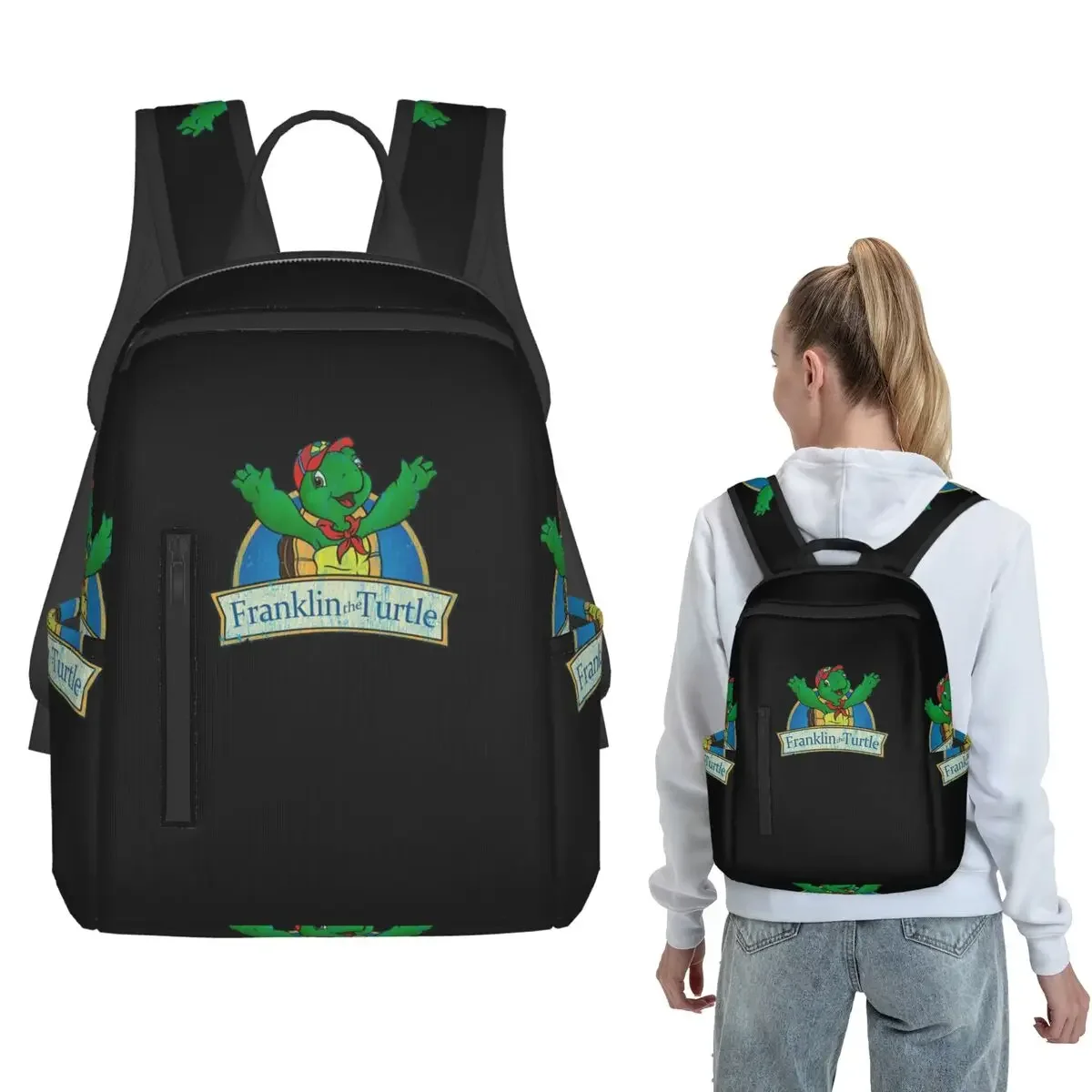 Vintage Franklin The Turtle Backpack Daypack Boys Girls BookBag School Bag Shoulder Bags for Men Women