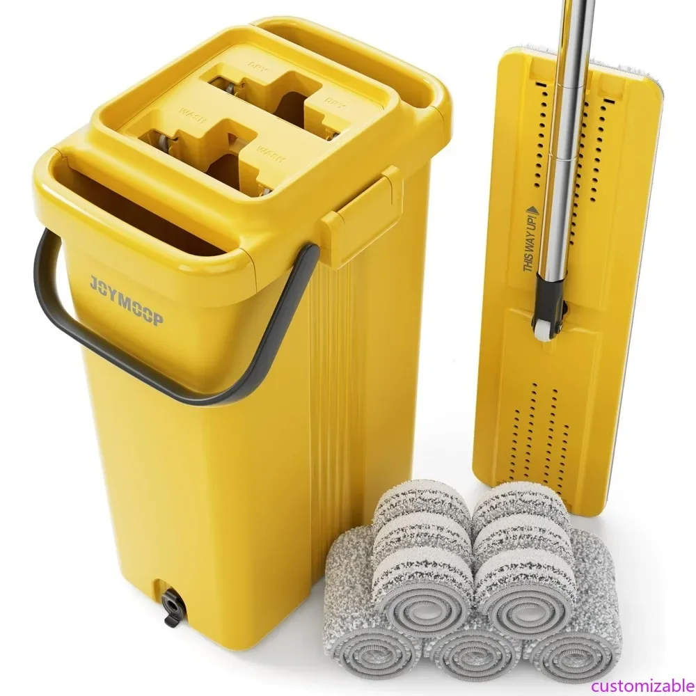 

Набор для уборки промышленных полов Joymoop: швабры для сухой уборки 17,7 дюйма, ведро для швабры с отжимом, 5 многоразовых швабр в комплекте