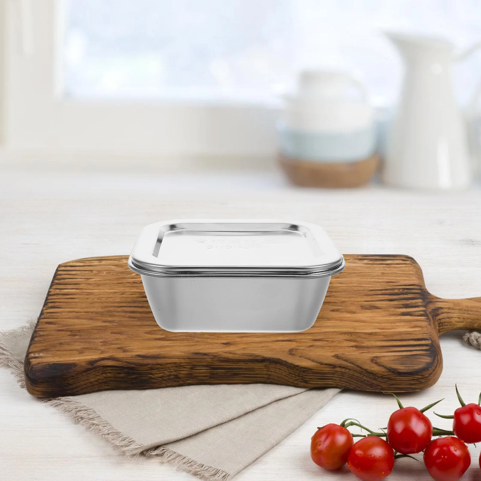 

Stainless Steel Food Storage Container Leakproof Lid Longlasting Kitchen Organizer Fridge Freezer Storage Container Large