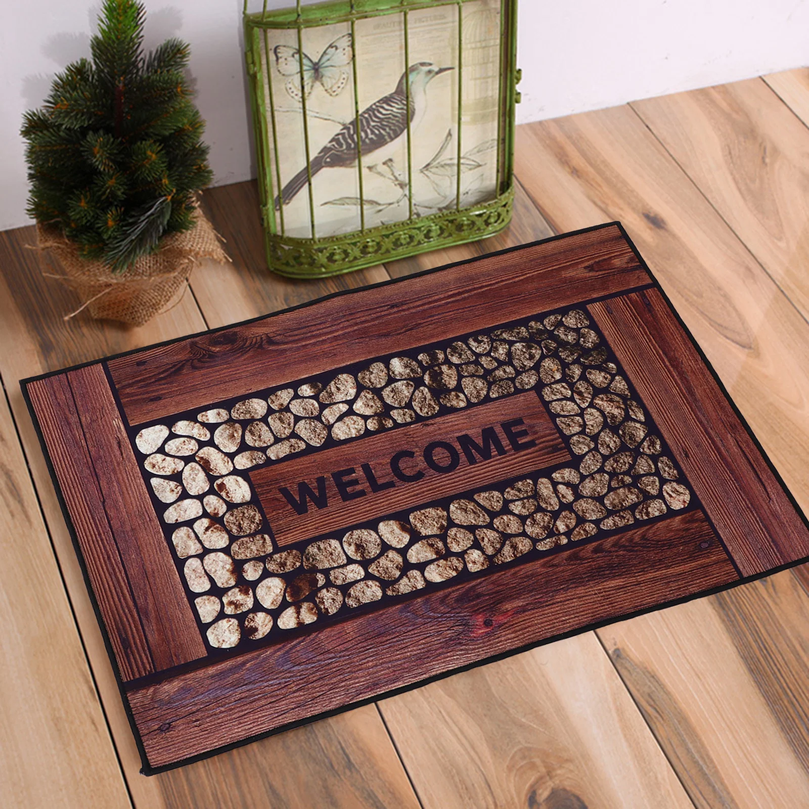 

Nonslip Pebble Floor Mat Quickdrying Breathable Design Protective Bottom Front Door Bedroom Welcome Mat Foot Pad