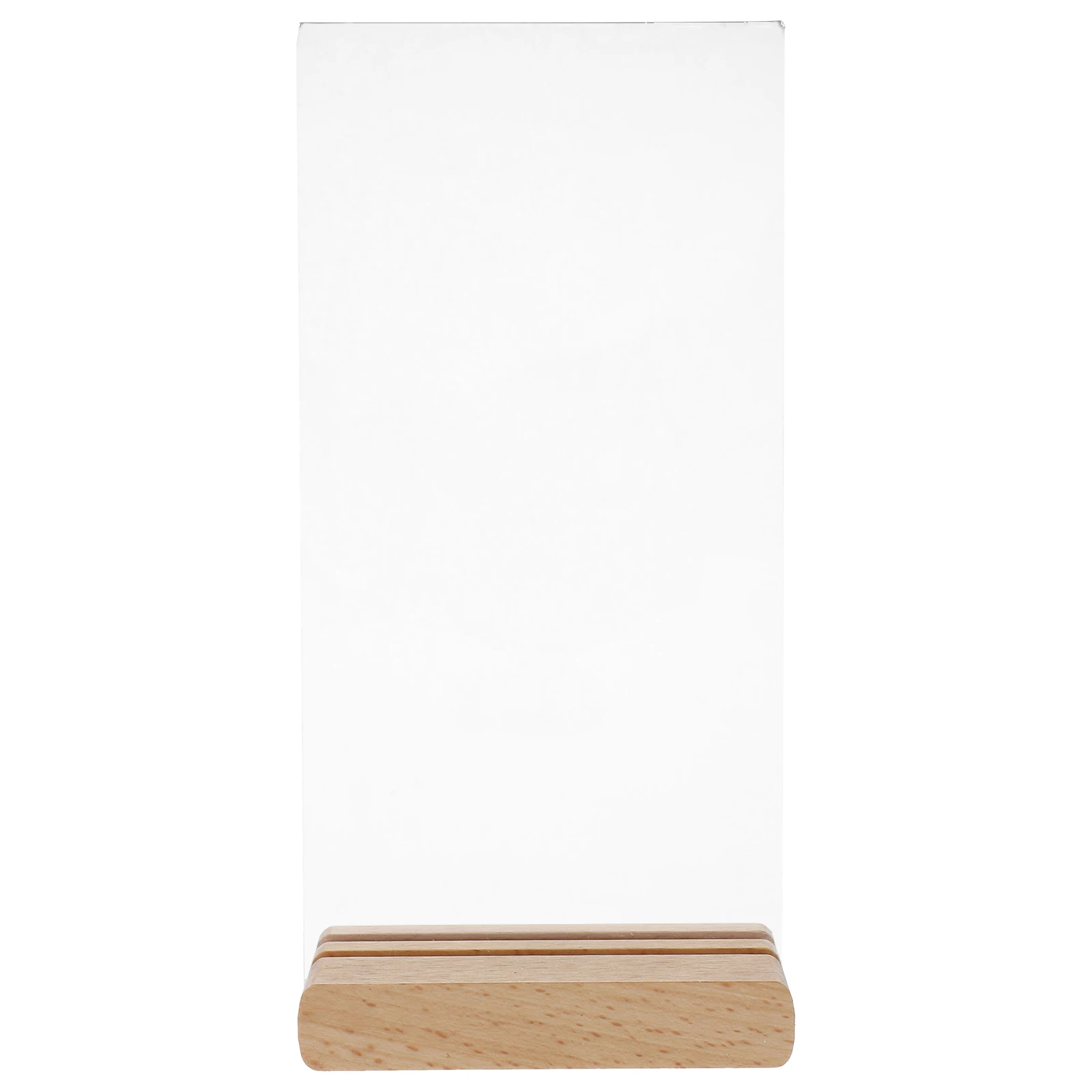 Présentoir de bureau en acrylique épais, support de menu en papier Transparent, Base en bois Stable pour Restaurant, café, librairie
