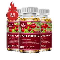 Tart Cherry Capsule Premium Uric Acid Cleanse,Joint Support&Muscle Recovery,Healthy Sleep Cycle with Melatonin&Proanthocyanidins