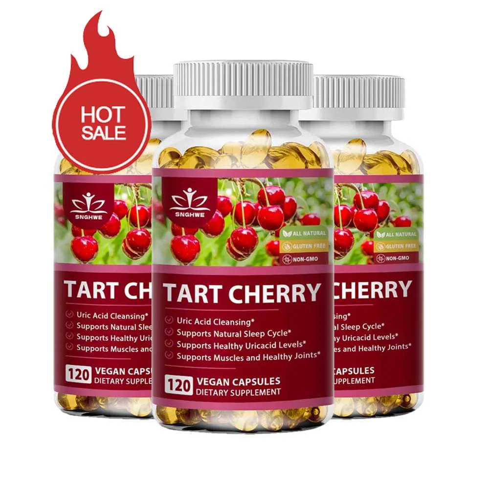 Tart Cherry Capsule Premium Uric Acid Cleanse,Joint Support&Muscle Recovery,Healthy Sleep Cycle with Melatonin&Proanthocyanidins