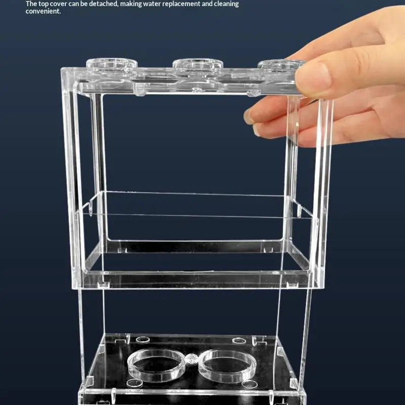 Stackable Mini Fish Tank Acrylic Aquarium Pet Box for Reptile Home Decor Breeding Habitat Perfect for Office Desk