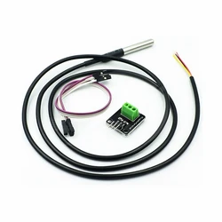 DS18B20 Temperature Sensor Module Kit Waterproof 100CM Digital Sensor Cable Stainless Steel Probe Terminal Adapter For Arduino