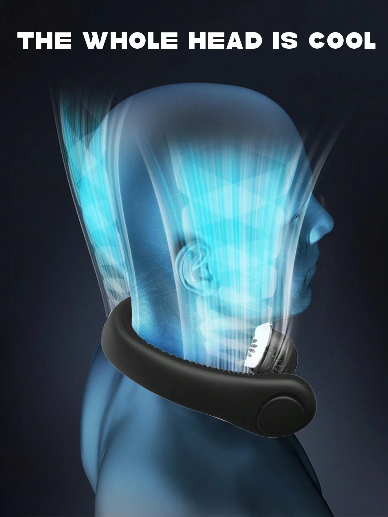 พัดลมคอพกพา 1 ชิ้น, พัดลมส่วนตัวไร้ใบพัดแบบแฮนด์ฟรี, ชาร์จใหม่ได้, การออกแบบหูฟัง, ความเร็ว 3 ระดับสําหรับผู้หญิงผู้ชาย