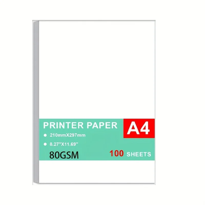 80GSM A4 Premium Bright White Paper 100 Sheets - 210x297mm (21.01x29.69cm) for Copying Printing Writing | Office School Supplies