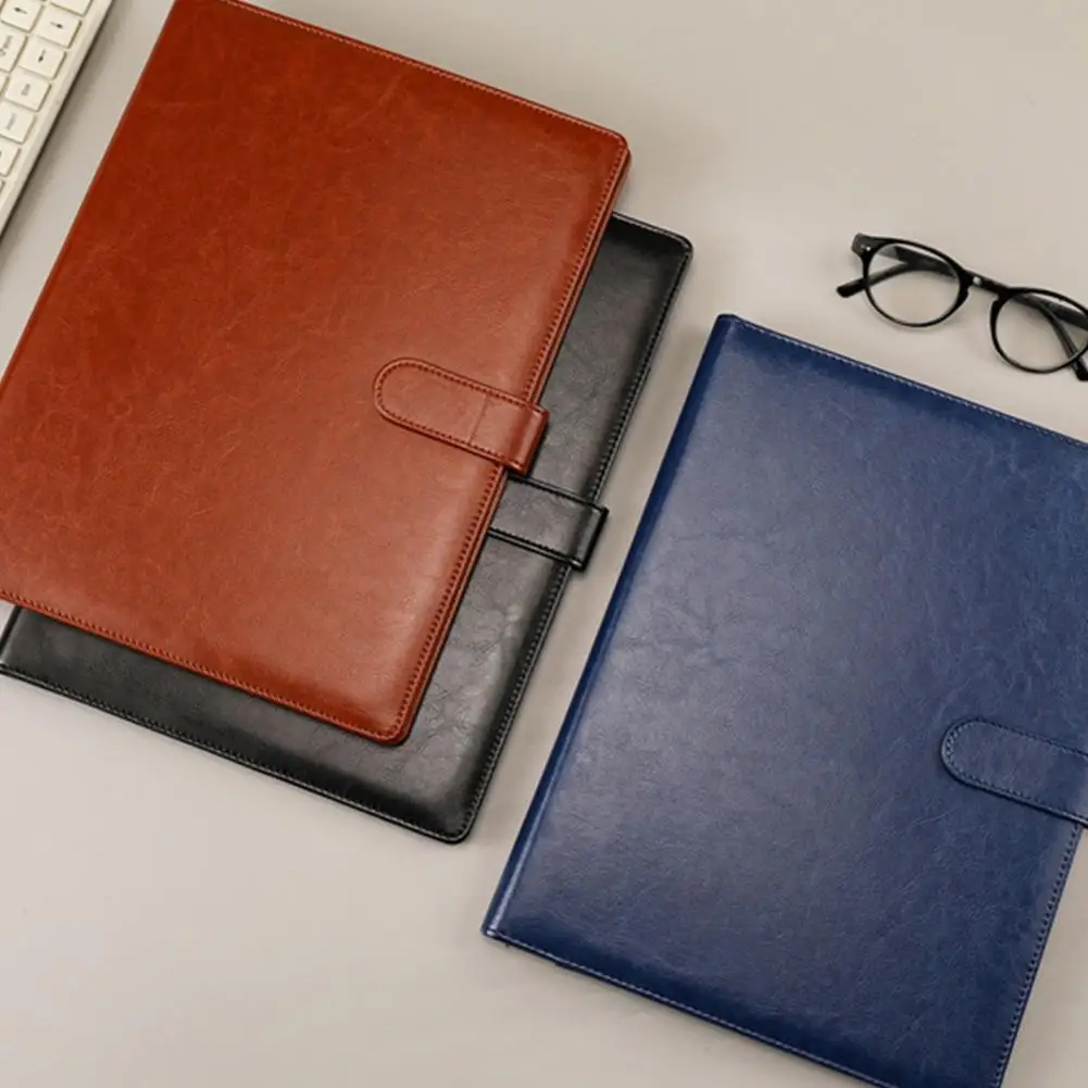 حافظة ملف حلقة القلم المهنية فو الجلود محفظة الأعمال الموثق ل A4 حجم الرسالة المفكرة استئناف لوحة الكتابة للمكتب