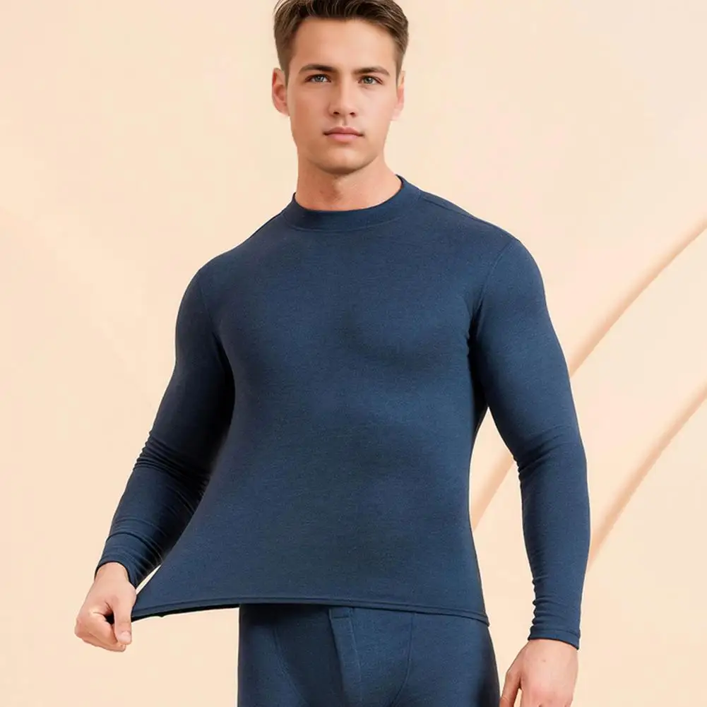 2 pçs inverno roupa interior térmica longo masculino manter quente topos calças definir roupas grossas confortáveis conjuntos de roupa interior térmica bottoming