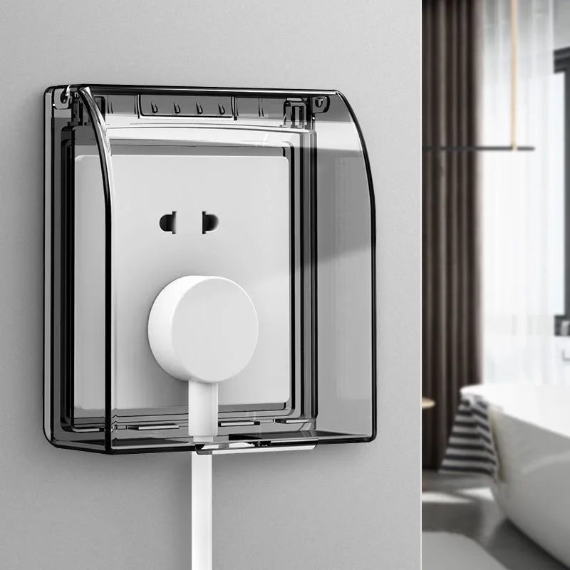 1PC Adhesive Bathroom Switch Socket Waterproof Box 86 Type Universal Bathroom Splash Box Protective Cover Plug Waterproof Cover