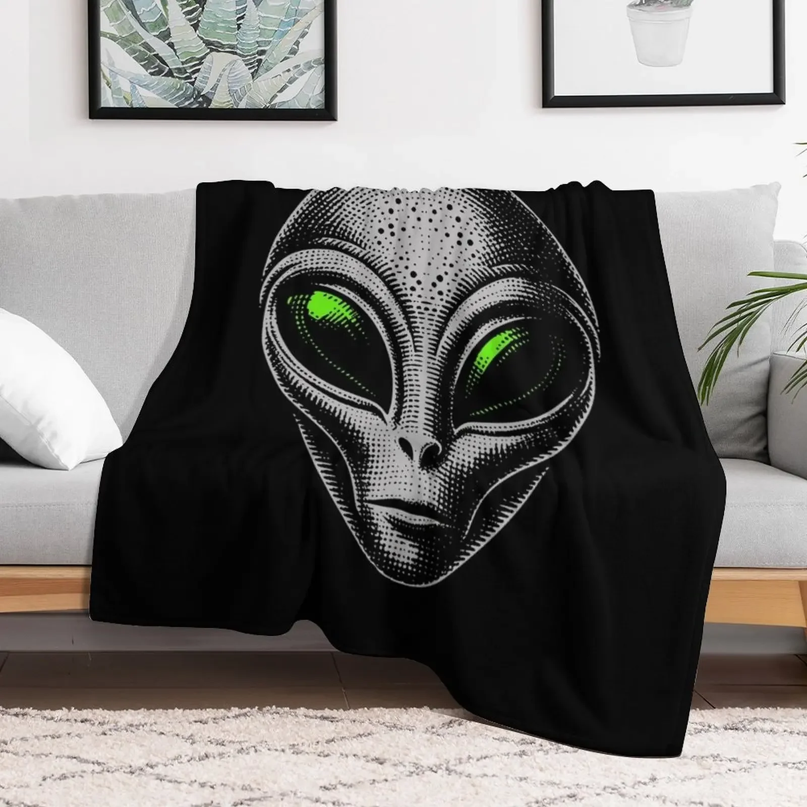 Grey Alien Throw Blanket For Decorative Sofa Thin Blankets For Baby Blankets