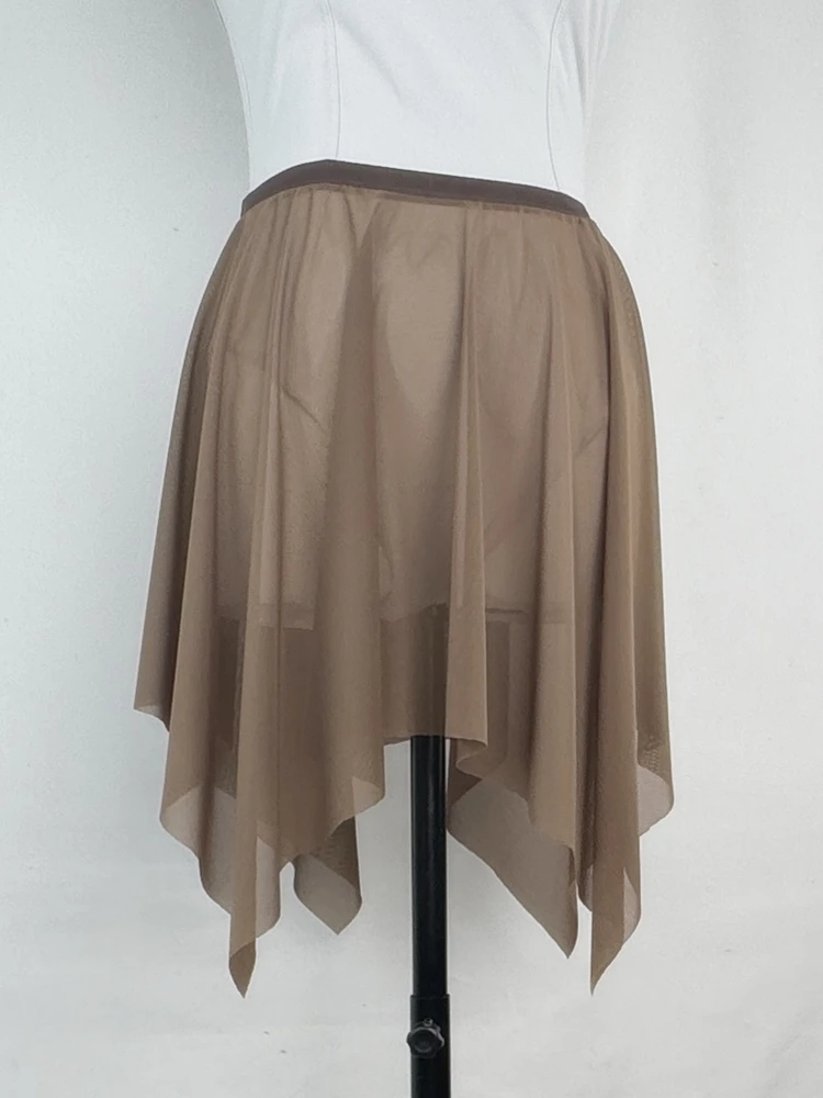 Ballet Practice Skirt Irregular Mesh Dance Training Skirt Half-length Ballet Dance Skirt Breathable A-line mid Elasticity for...