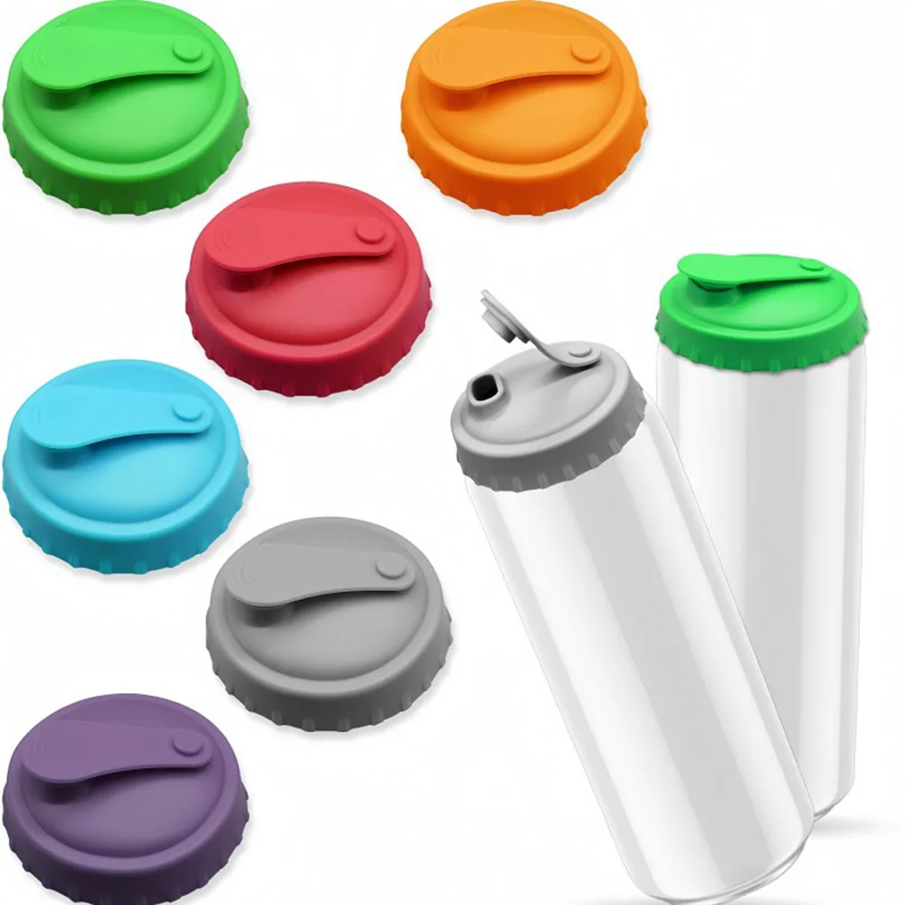 1/6pcs Silicone Soda Can Lid Reusable Can Stopper for Soda Beer Drinks Juice Coke Beverage Fits Standard Cans Protecto Coke Can