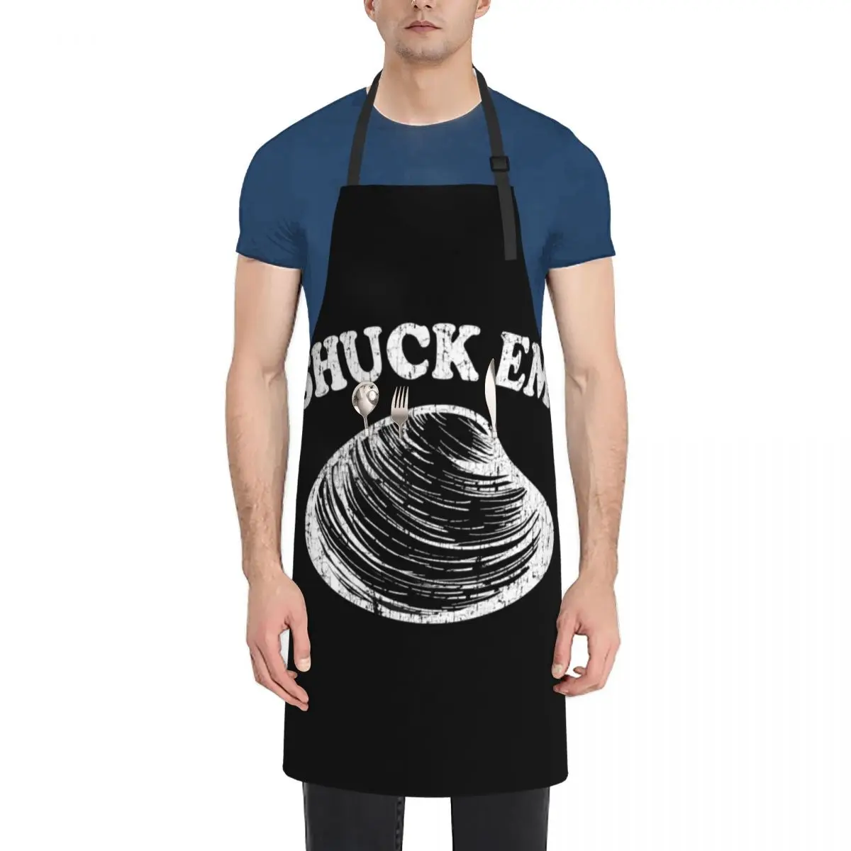 Shuck Em Clams Quahog Shellfish Shucking Digging Raking Shirt Apron Kitchen Tools Accessories Chef Uniform Woman Apron