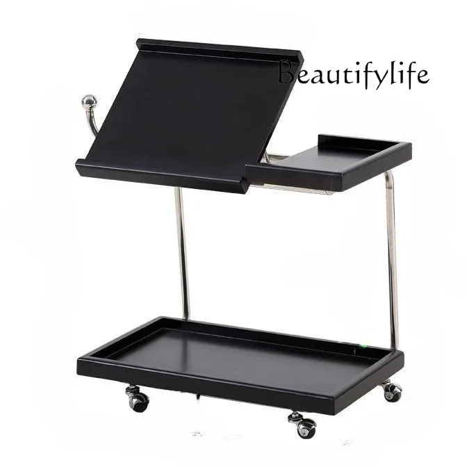 X36 Trolley Solid Wood Edge Rack Sofa Movable Coffee Table Stainless Steel Multi-functional Medieval Dining Car