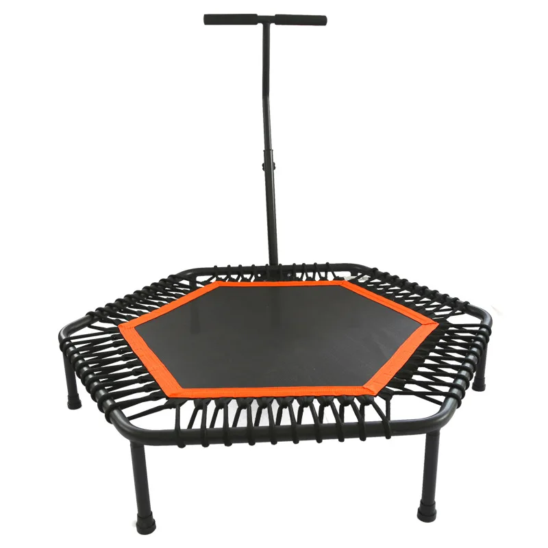 

Commercial Mini Jump Fitness Trampoline Adults Kids 48-Inch Hexagonal PP Armrest Muted Handrail Indoor Usage Safety Adjustable