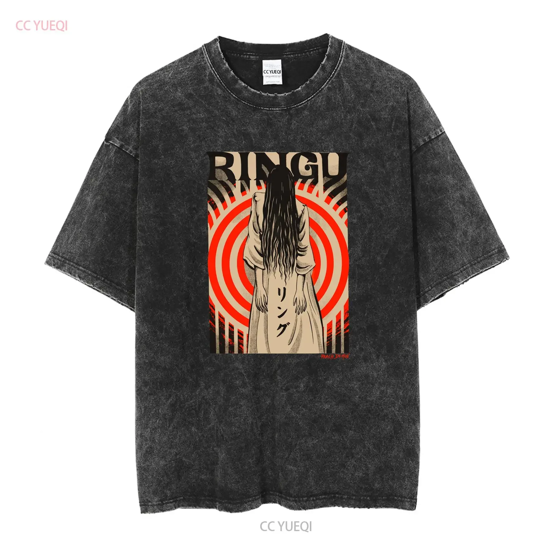 PREMIUM QUALITY Ringu The Ring Sadako Samara Illustrated T Shirt long or short sleeves vintage Washed Slightly Versatile Unisex