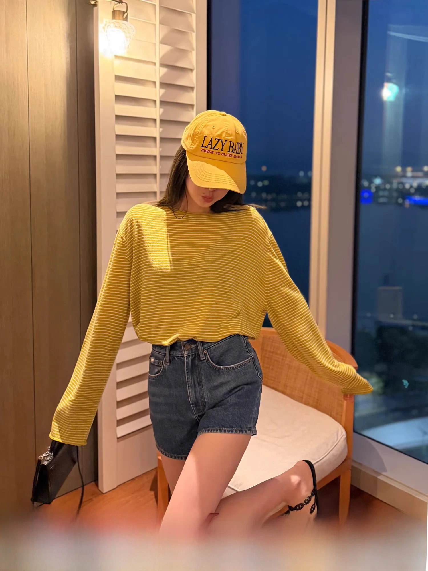 

Cooling Lightweight Stripe T-irt Linen Lyocell Thin Long Sve Cover up Top Women's New Sle Casual Loose Fit Knitted