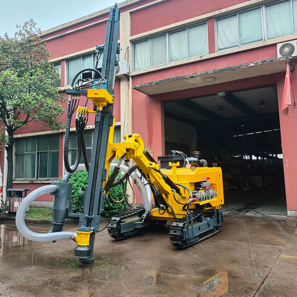 Sturdy Heavy-Duty Crawler Hydraulic Surface Downhole DTH Drill Rig for Quarry Stone Mining and Construction Foundation Work