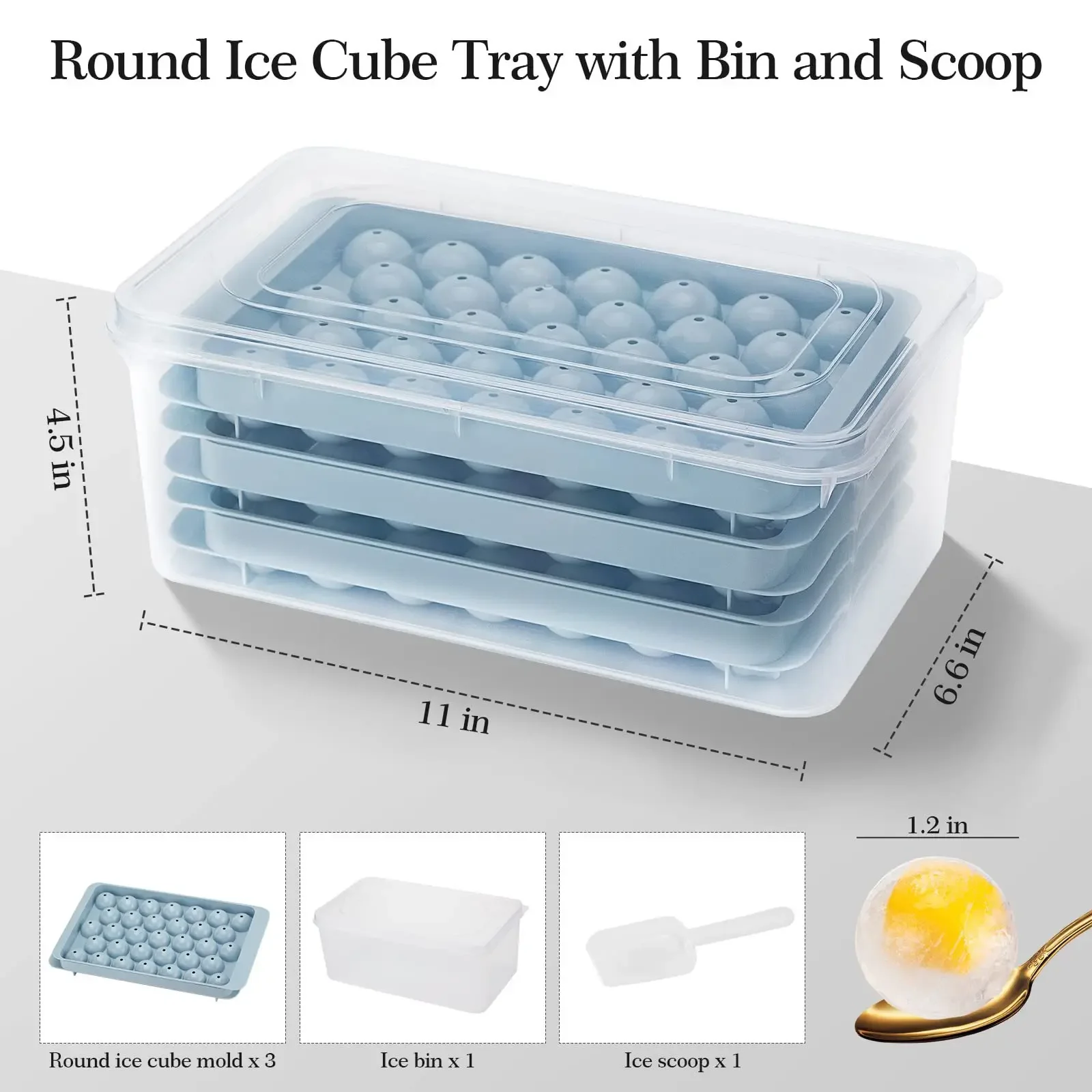 Amazon 32 grid tray round square ice tray silicone 33 grid ice tray with lid ice cube box mold