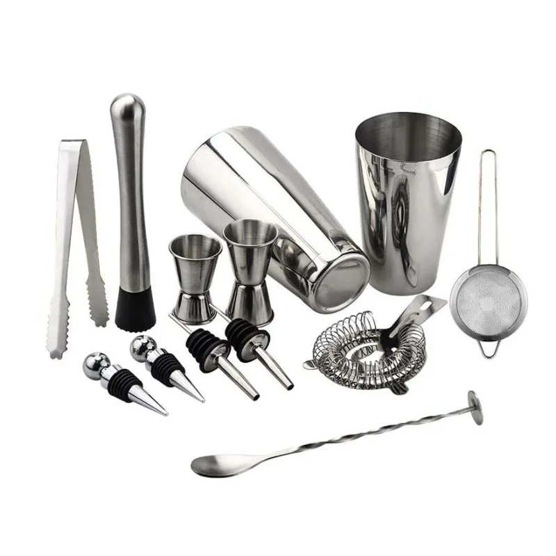 13Pcs Bar Accessory Kit Dual Weighted Boston Cocktail Shaker 750ml+600ml Stainless Steel Mixology Tools For  Bar Gather