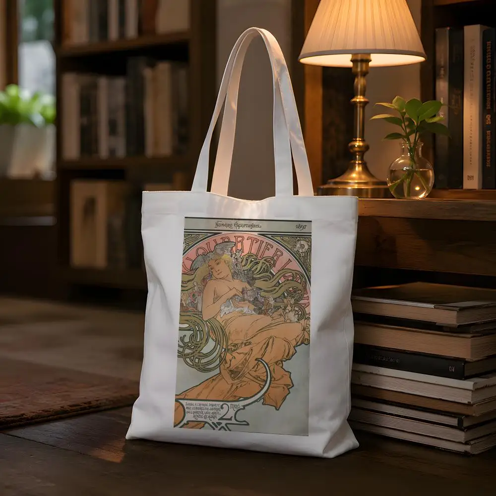 Retro Western Female Art Storage Roomy Interior Easy To Carry Practical Elegant Everyday Carryall Canvas Tote Errands Bags