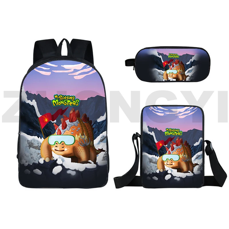 Mochila escolar My Singing Monsters, gran capacidad, cuaderno de trabajo, viaje urbano, Anime 3D, gran oferta