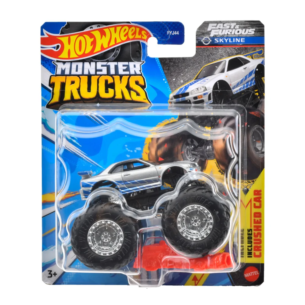 Hot Wheels-Rápido e Furioso Nissan Skyline Monster Trucks Diecast Alloy Car Model Brinquedos, Escala 1:64, 24-FYJ44-HWC72