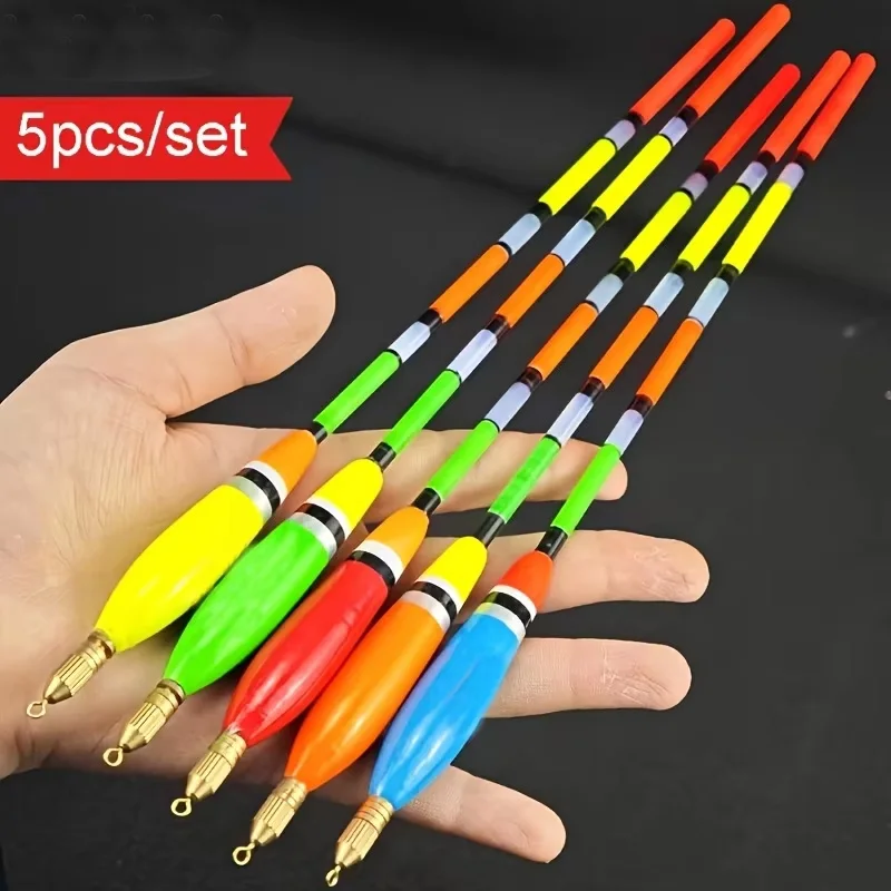 5pcs/set Fishing Float with Large Buoyancy, Thickened Tail for High Visibility, and with Copper Head