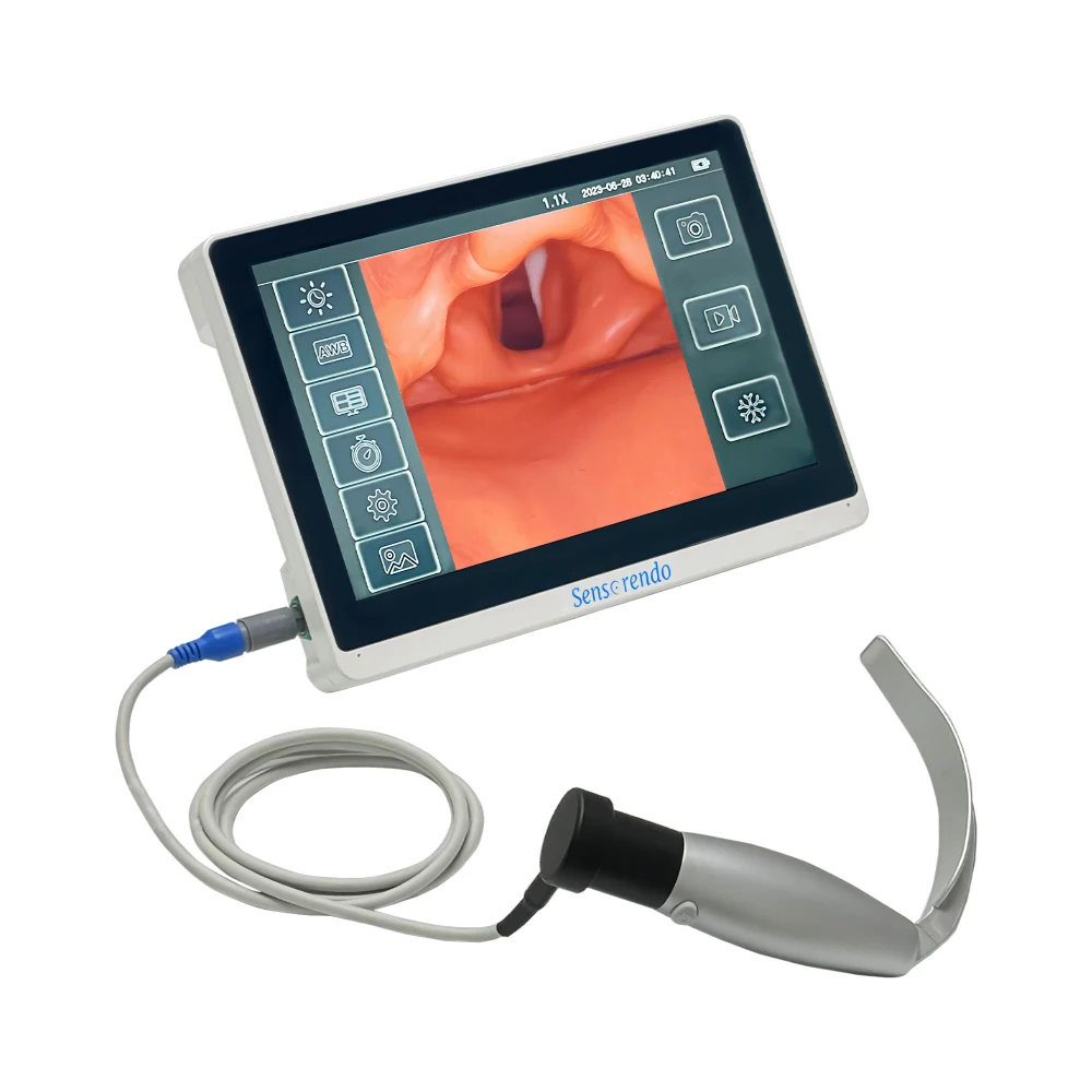 Sensorendo Touchscreen-Video-Laryngoskop mit wiederverwendbaren Klingen (MIL0/MIL1/MAC1/MAC2/MAC3/MAC4/D-Blade) für die Anästhesie-Intubation