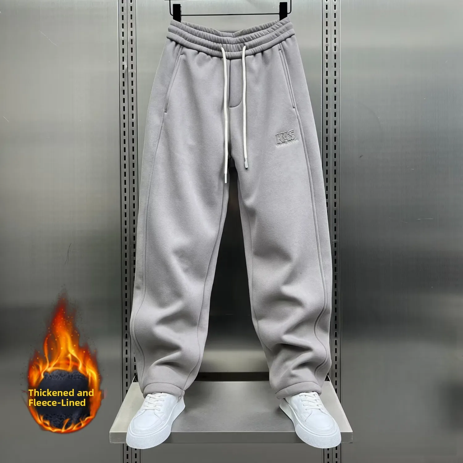 

Свободные прямые повседневные брюки для мужчин, молодежные модные удобные спортивные спортивные штаны с буквенным принтом, осень-зима, большие размеры