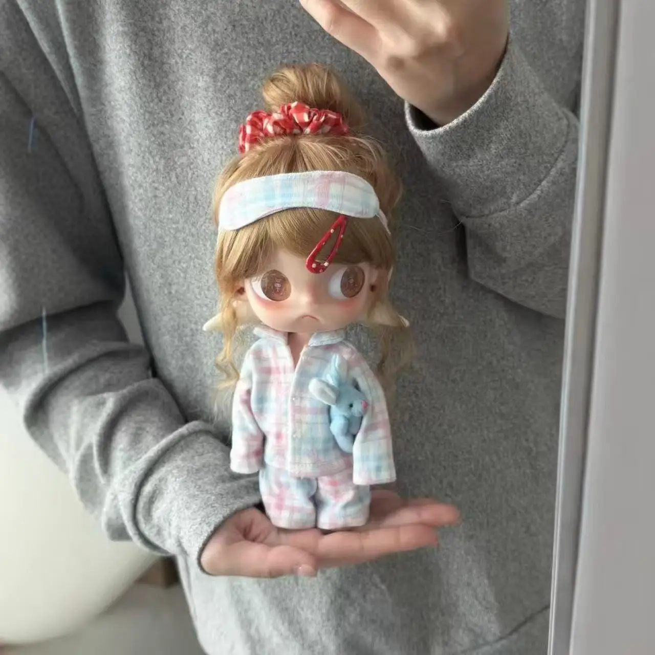 3‑Piece Cute Doll Pajama Set Sleepwear Outfit Doll Clothes for 1/8 BJD Zsiga Doll Dress‑up Costume, Only Clothes