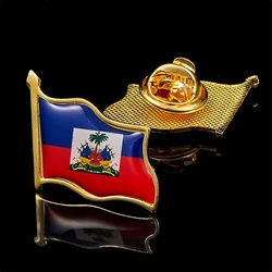 North America Haiti Flag Lapel Pin Metal Enamel Brooches and Pins Backpack Badge Collar Jewelry