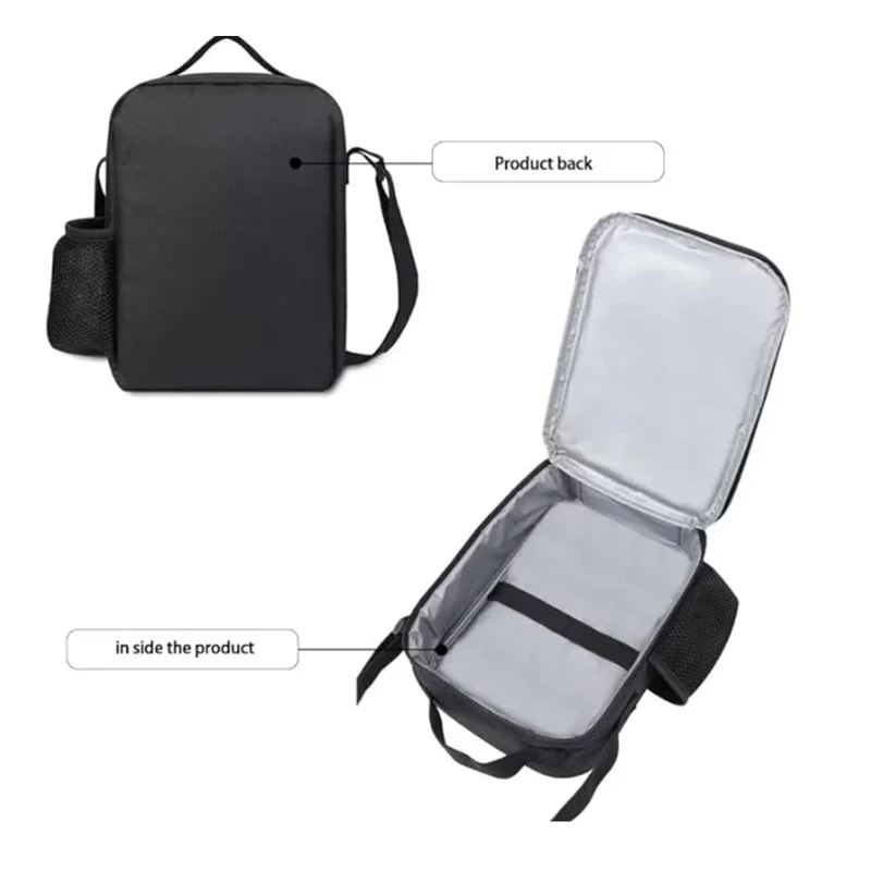 Lunch bags for Child,Cartoon Brain Rot School Picnic Bags for Girls Boys,Large Kids Insulation Cooler Bags