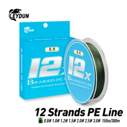 LEYDUN Micro Hot Fishing Lines 12 strands Braided PE 150m 300m Japan Smooth Multifilament Line Sea Fishing Carp Fly Wire Tool