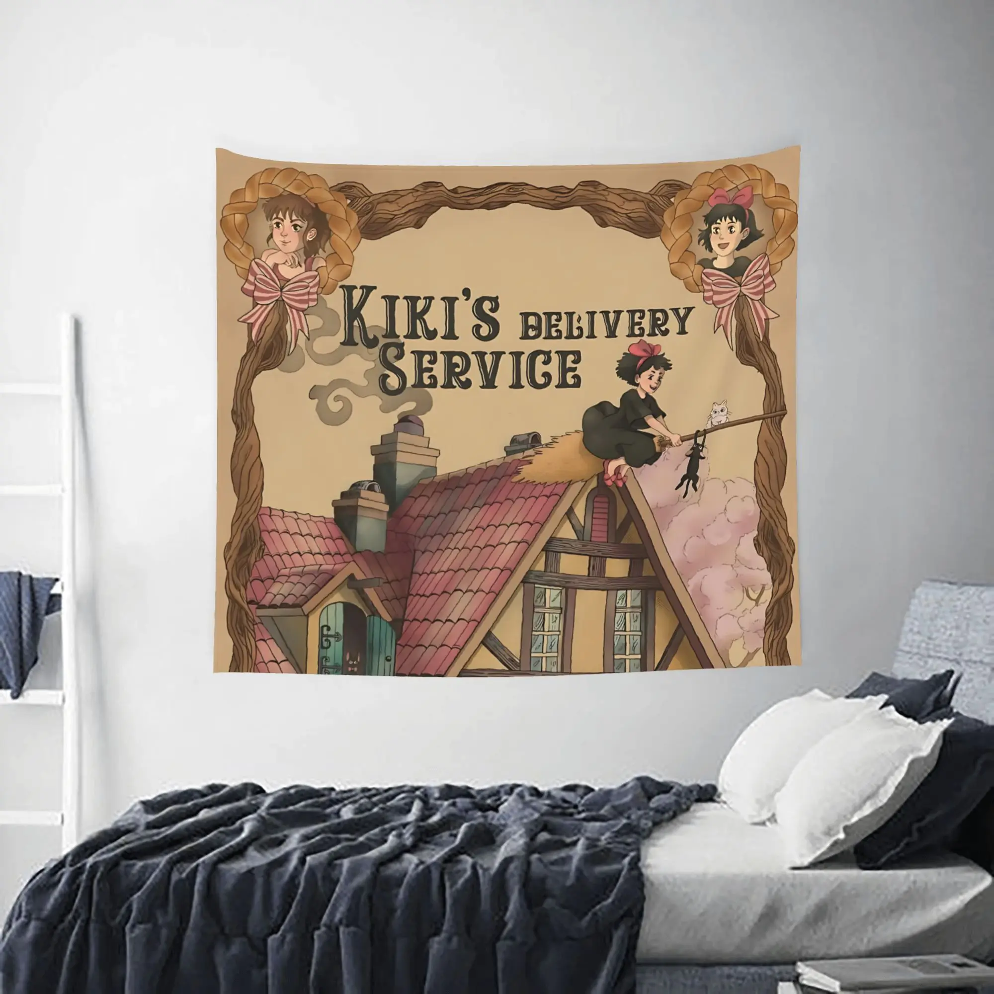 Cutecore Anime Kiki’s Delivery Service Tapestry Room decoration  Home Decoration Tapestry Decor Accessories Cute Room Decor