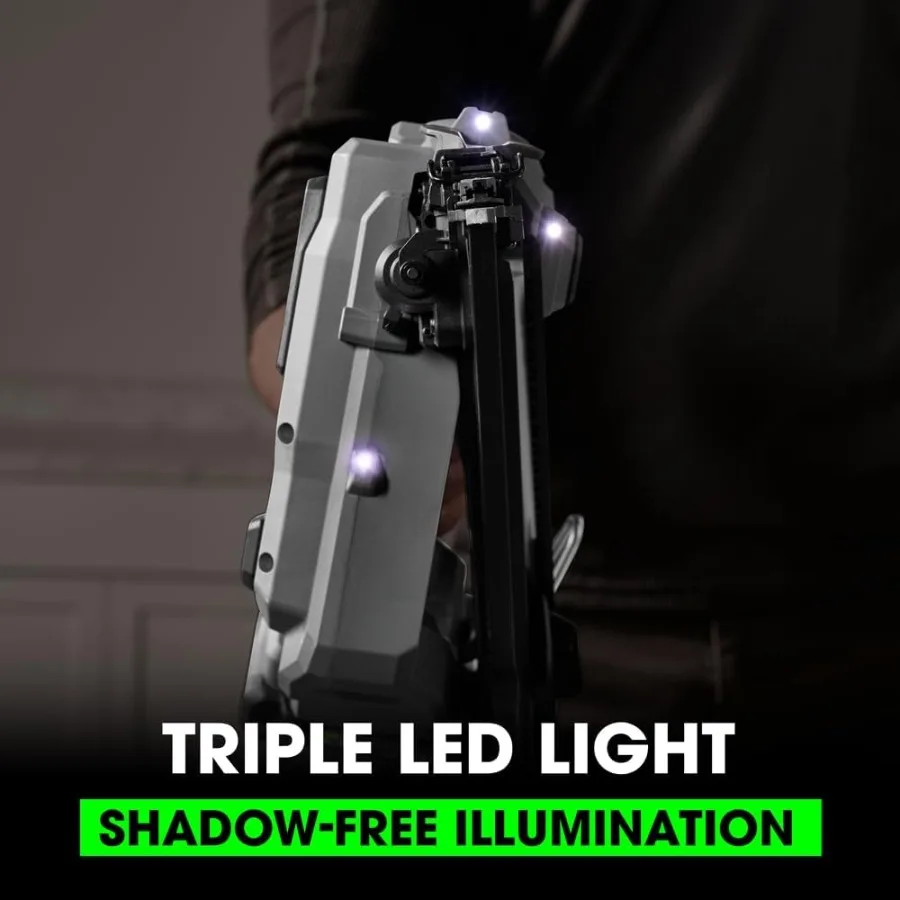 24 V bürstenloses, kabelloses 15 Gauge 1-1/4 Zoll bis 2-1/2 Zoll Nagler-Set mit abgewinkelter Oberfläche, 2,5 Ah Lithiumbatterie und 160 W schnell